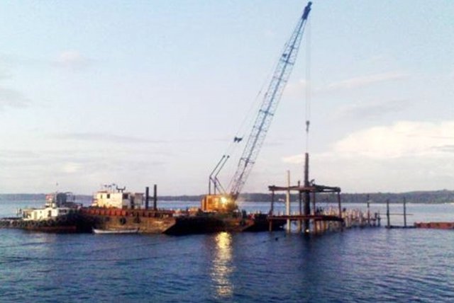 Pile Driving Works using Diesel Hammer