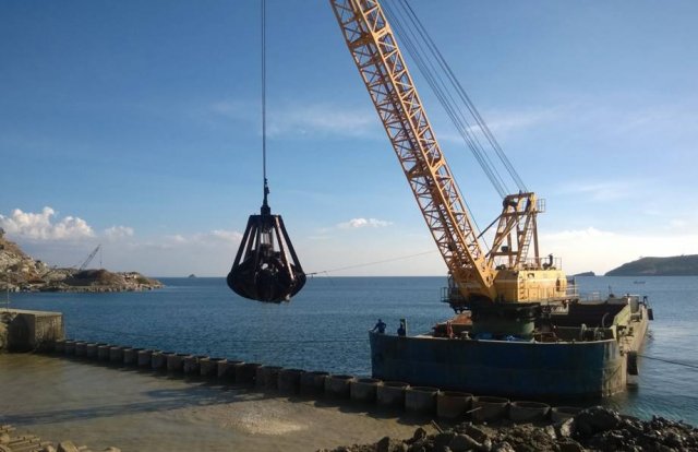 Dredging Works using Grab Dredger
