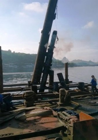 Pile Driving Works using Diesel Hammer