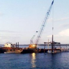 Pile Driving Works using Diesel Hammer