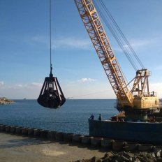 Dredging Works using Grab Dredger