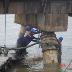 Concrete pouring for Concrete Jacket